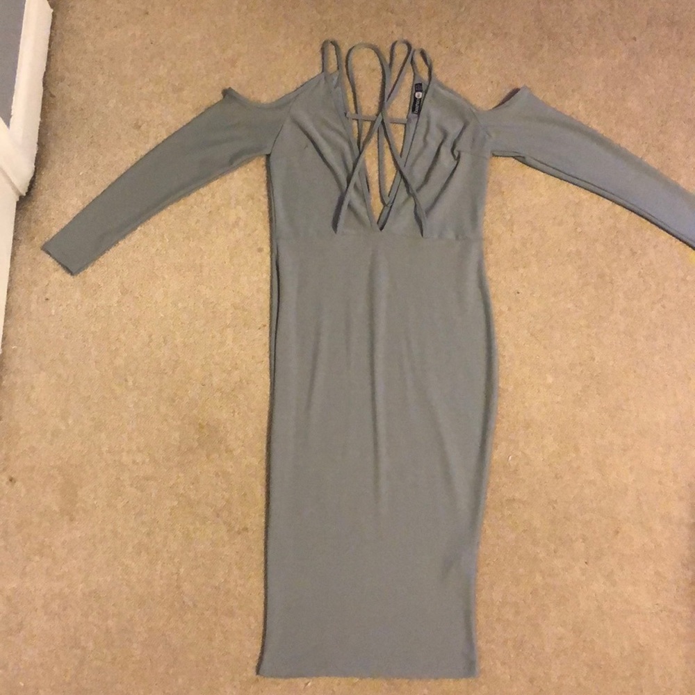 Gray strappy midi dress (worn once)